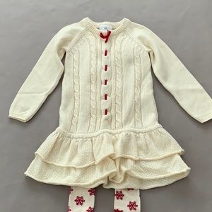 Hanna Andersson sweater dress and tights